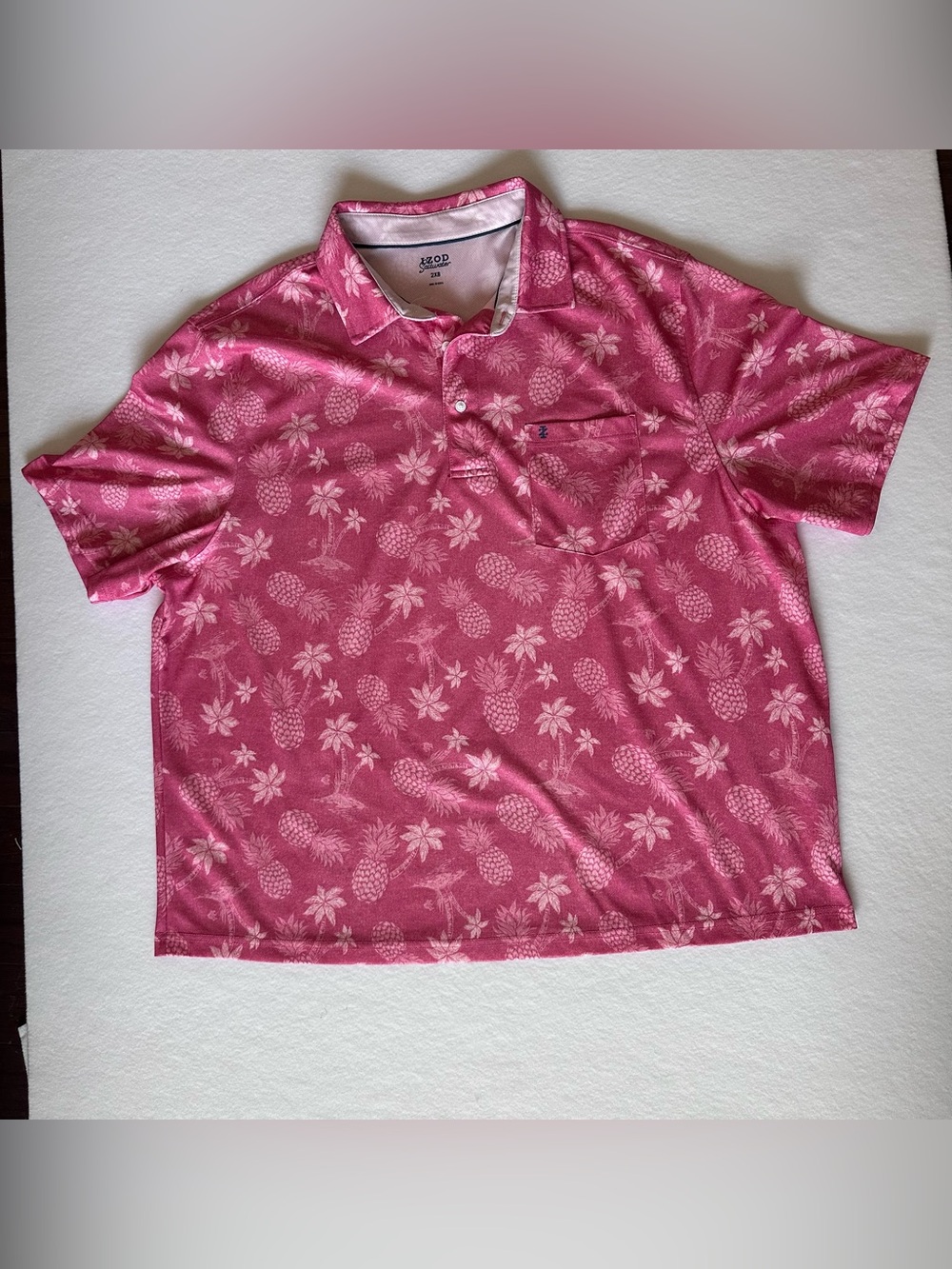 IZOD Saltwater Palm Tree & Pineapple Performance Polo Shirt Men’s Size 2XB